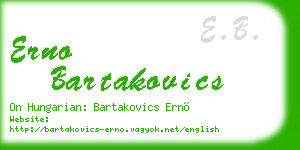 erno bartakovics business card