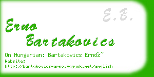 erno bartakovics business card